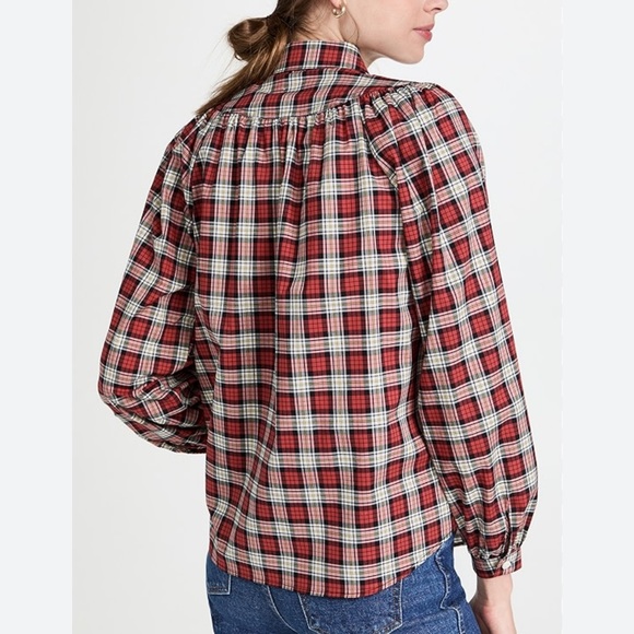 Alex Mill Janelle Blouse in Tartan Size Medium - Picture 2 of 8
